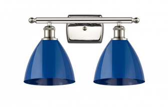 Plymouth - 2 Light - 18 inch - Polished Nickel - Bath Vanity Light (3442|516-2W-PN-MBD-75-BL-LED)