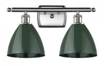Plymouth - 2 Light - 18 inch - Brushed Satin Nickel - Bath Vanity Light (3442|516-2W-SN-MBD-75-GR)