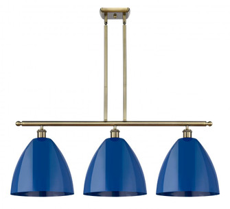 Plymouth - 3 Light - 39 inch - Antique Brass - Stem hung - Island Light (3442|516-3I-AB-MBD-12-BL)