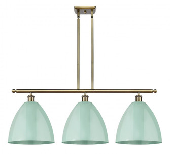 Plymouth - 3 Light - 39 inch - Antique Brass - Stem hung - Island Light (3442|516-3I-AB-MBD-12-SF-LED)