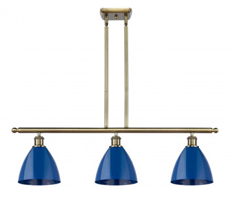 Plymouth - 3 Light - 36 inch - Antique Brass - Stem hung - Island Light (3442|516-3I-AB-MBD-75-BL-LED)