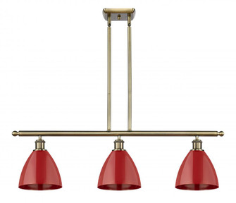Plymouth - 3 Light - 36 inch - Antique Brass - Stem hung - Island Light (3442|516-3I-AB-MBD-75-RD-LED)