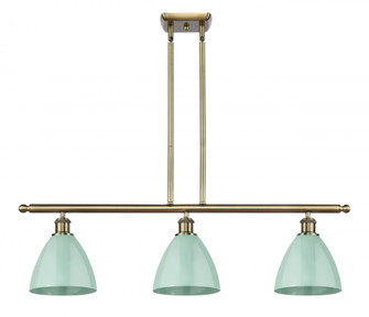 Plymouth - 3 Light - 36 inch - Antique Brass - Stem hung - Island Light (3442|516-3I-AB-MBD-75-SF-LED)