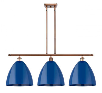 Plymouth - 3 Light - 39 inch - Antique Copper - Stem hung - Island Light (3442|516-3I-AC-MBD-12-BL)