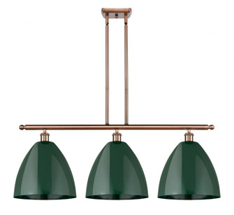 Plymouth - 3 Light - 39 inch - Antique Copper - Cord hung - Island Light (3442|516-3I-AC-MBD-12-GR-LED)