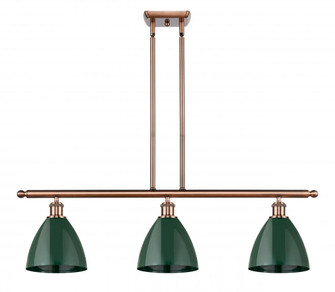 Plymouth - 3 Light - 36 inch - Antique Copper - Stem hung - Island Light (3442|516-3I-AC-MBD-75-GR)