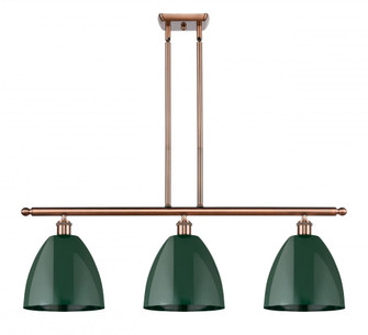 Plymouth - 3 Light - 36 inch - Antique Copper - Cord hung - Island Light (3442|516-3I-AC-MBD-9-GR-LED)
