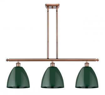 Plymouth - 3 Light - 36 inch - Antique Copper - Stem hung - Island Light (3442|516-3I-AC-MBD-9-GR-LED)