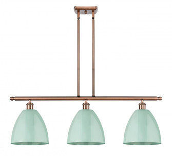 Plymouth - 3 Light - 36 inch - Antique Copper - Stem hung - Island Light (3442|516-3I-AC-MBD-9-SF)