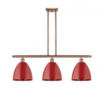 Plymouth - 3 Light - 36 inch - Antique Copper - Stem hung - Island Light (3442|516-3I-AC-MBD-9-RD-LED)
