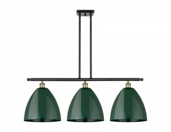Plymouth - 3 Light - 39 inch - Black Antique Brass - Stem hung - Island Light (3442|516-3I-BAB-MBD-12-GR-LED)