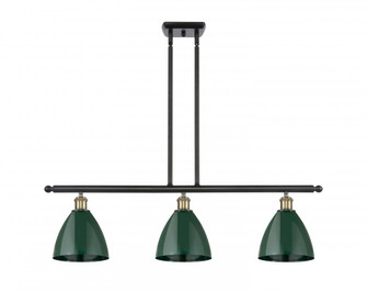 Plymouth - 3 Light - 36 inch - Black Antique Brass - Stem hung - Island Light (3442|516-3I-BAB-MBD-75-GR-LED)