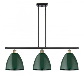 Plymouth - 3 Light - 36 inch - Black Antique Brass - Stem hung - Island Light (3442|516-3I-BAB-MBD-9-GR)