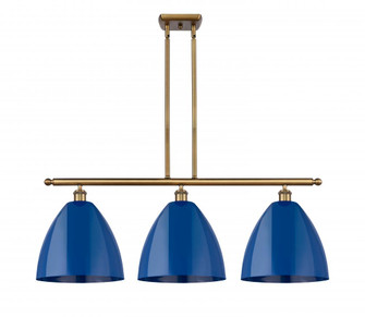 Plymouth - 3 Light - 39 inch - Brushed Brass - Stem hung - Island Light (3442|516-3I-BB-MBD-12-BL)