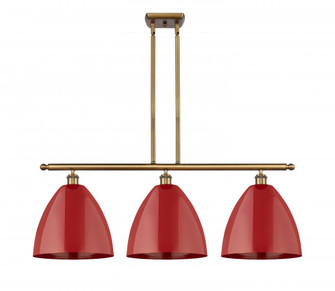 Plymouth - 3 Light - 39 inch - Brushed Brass - Stem hung - Island Light (3442|516-3I-BB-MBD-12-RD)