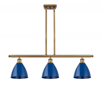 Plymouth - 3 Light - 36 inch - Brushed Brass - Stem hung - Island Light (3442|516-3I-BB-MBD-75-BL)