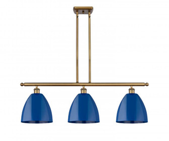 Plymouth - 3 Light - 36 inch - Brushed Brass - Stem hung - Island Light (3442|516-3I-BB-MBD-9-BL)