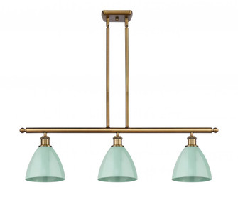 Plymouth - 3 Light - 36 inch - Brushed Brass - Stem hung - Island Light (3442|516-3I-BB-MBD-75-SF-LED)
