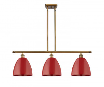 Plymouth - 3 Light - 36 inch - Brushed Brass - Stem hung - Island Light (3442|516-3I-BB-MBD-9-RD-LED)
