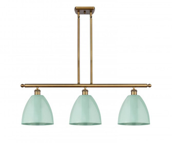 Plymouth - 3 Light - 36 inch - Brushed Brass - Stem hung - Island Light (3442|516-3I-BB-MBD-9-SF-LED)