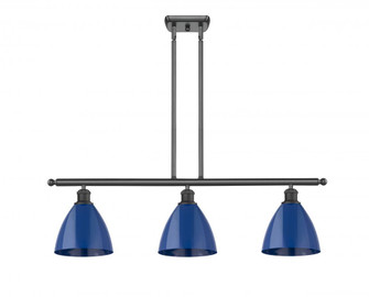 Plymouth - 3 Light - 36 inch - Matte Black - Stem hung - Island Light (3442|516-3I-BK-MBD-75-BL-LED)