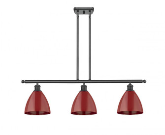 Plymouth - 3 Light - 36 inch - Matte Black - Stem hung - Island Light (3442|516-3I-BK-MBD-75-RD-LED)
