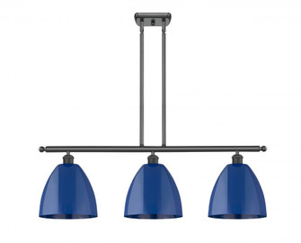 Plymouth - 3 Light - 36 inch - Matte Black - Stem hung - Island Light (3442|516-3I-BK-MBD-9-BL-LED)