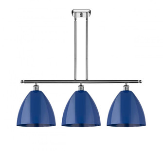 Plymouth - 3 Light - 39 inch - Polished Chrome - Stem hung - Island Light (3442|516-3I-PC-MBD-12-BL)