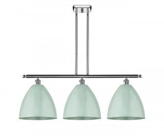 Plymouth - 3 Light - 39 inch - Polished Chrome - Stem hung - Island Light (3442|516-3I-PC-MBD-12-SF-LED)