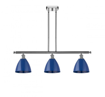 Plymouth - 3 Light - 36 inch - Polished Chrome - Stem hung - Island Light (3442|516-3I-PC-MBD-75-BL)