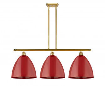 Plymouth - 3 Light - 39 inch - Satin Gold - Stem hung - Island Light (3442|516-3I-SG-MBD-12-RD)