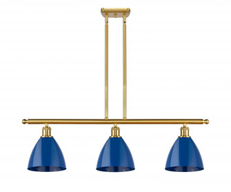 Plymouth - 3 Light - 36 inch - Satin Gold - Stem hung - Island Light (3442|516-3I-SG-MBD-75-BL)