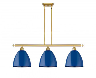Plymouth - 3 Light - 36 inch - Satin Gold - Stem hung - Island Light (3442|516-3I-SG-MBD-9-BL)
