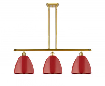 Plymouth - 3 Light - 36 inch - Satin Gold - Stem hung - Island Light (3442|516-3I-SG-MBD-9-RD)