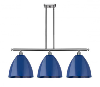 Plymouth - 3 Light - 39 inch - Brushed Satin Nickel - Stem hung - Island Light (3442|516-3I-SN-MBD-12-BL)