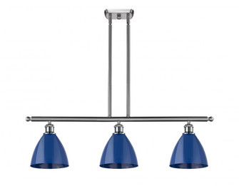 Plymouth - 3 Light - 36 inch - Brushed Satin Nickel - Stem hung - Island Light (3442|516-3I-SN-MBD-75-BL-LED)