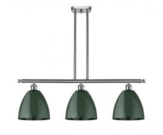 Plymouth - 3 Light - 36 inch - Brushed Satin Nickel - Stem hung - Island Light (3442|516-3I-SN-MBD-9-GR-LED)