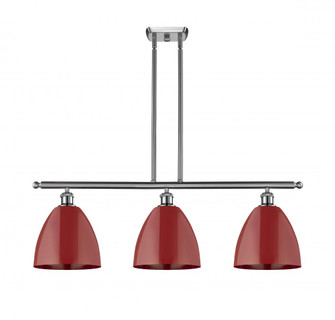 Plymouth - 3 Light - 36 inch - Brushed Satin Nickel - Stem hung - Island Light (3442|516-3I-SN-MBD-9-RD)