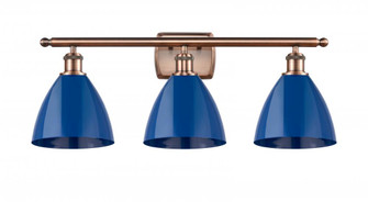 Plymouth - 3 Light - 28 inch - Antique Copper - Bath Vanity Light (3442|516-3W-AC-MBD-75-BL)
