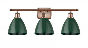 Plymouth - 3 Light - 28 inch - Antique Copper - Bath Vanity Light (3442|516-3W-AC-MBD-75-GR)