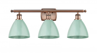 Plymouth - 3 Light - 28 inch - Antique Copper - Bath Vanity Light (3442|516-3W-AC-MBD-75-SF-LED)