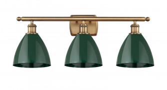 Plymouth - 3 Light - 28 inch - Brushed Brass - Bath Vanity Light (3442|516-3W-BB-MBD-75-GR-LED)