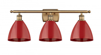 Plymouth - 3 Light - 28 inch - Brushed Brass - Bath Vanity Light (3442|516-3W-BB-MBD-75-RD-LED)