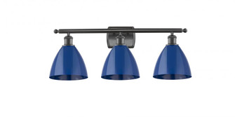 Plymouth - 3 Light - 28 inch - Oil Rubbed Bronze - Bath Vanity Light (3442|516-3W-OB-MBD-75-BL)