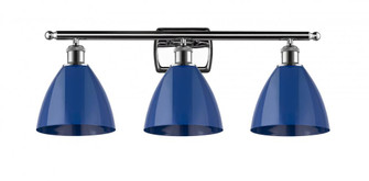 Plymouth - 3 Light - 28 inch - Polished Chrome - Bath Vanity Light (3442|516-3W-PC-MBD-75-BL)