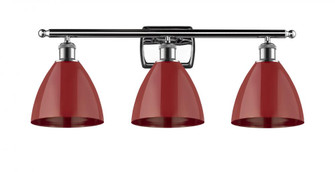 Plymouth - 3 Light - 28 inch - Polished Chrome - Bath Vanity Light (3442|516-3W-PC-MBD-75-RD)
