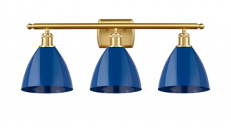 Plymouth - 3 Light - 28 inch - Satin Gold - Bath Vanity Light (3442|516-3W-SG-MBD-75-BL)