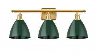 Plymouth - 3 Light - 28 inch - Satin Gold - Bath Vanity Light (3442|516-3W-SG-MBD-75-GR)