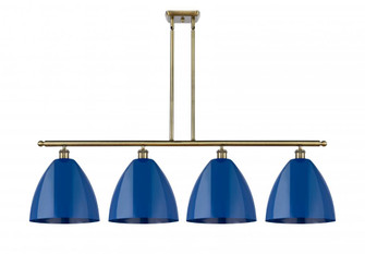 Plymouth - 4 Light - 50 inch - Antique Brass - Stem hung - Island Light (3442|516-4I-AB-MBD-12-BL-LED)
