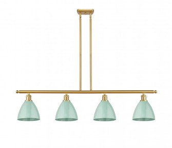 Plymouth - 4 Light - 48 inch - Satin Gold - Stem hung - Island Light (3442|516-4I-SG-MBD-75-SF)